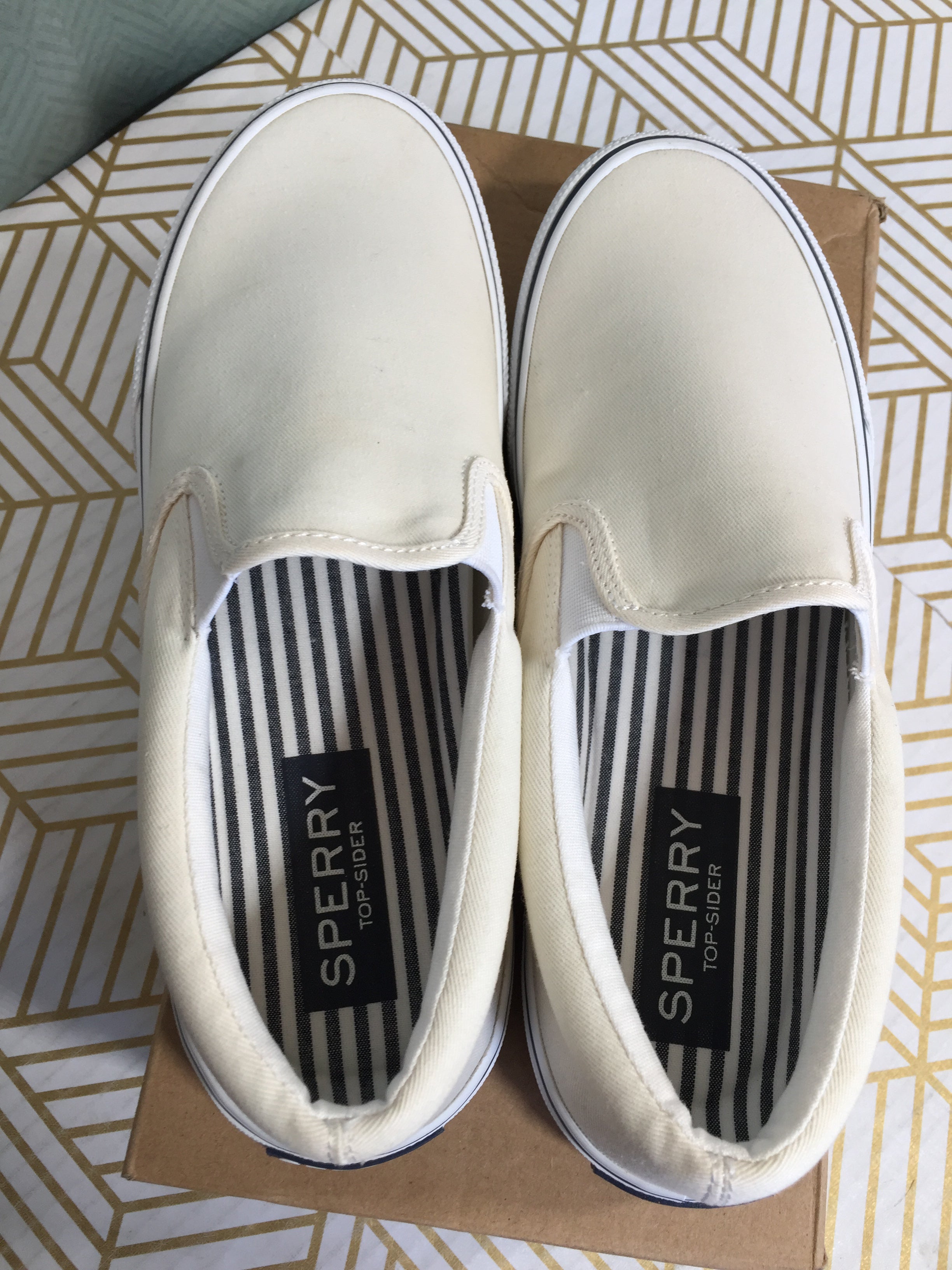 Sperry Men's Striper II Slip on Sneaker, White - US Size 8 (7881160130798)